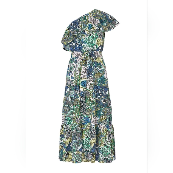 🪡 A.L.C. Green One Shoulder Naomi Gown, Sz XS - Picture 2 of 13